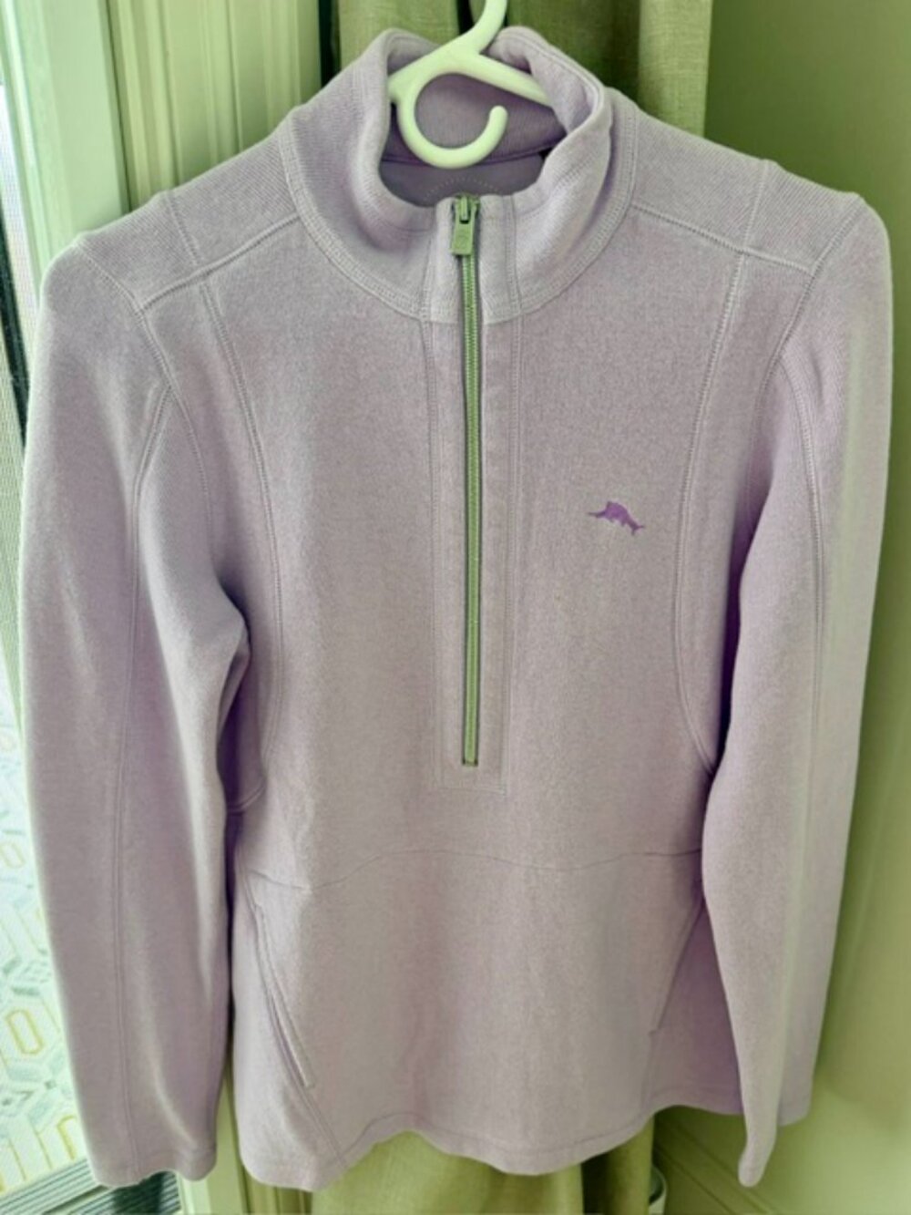 Tommy Bahama Lavender Half Zip Pullover/Sweatshirt w/Pockets - Small